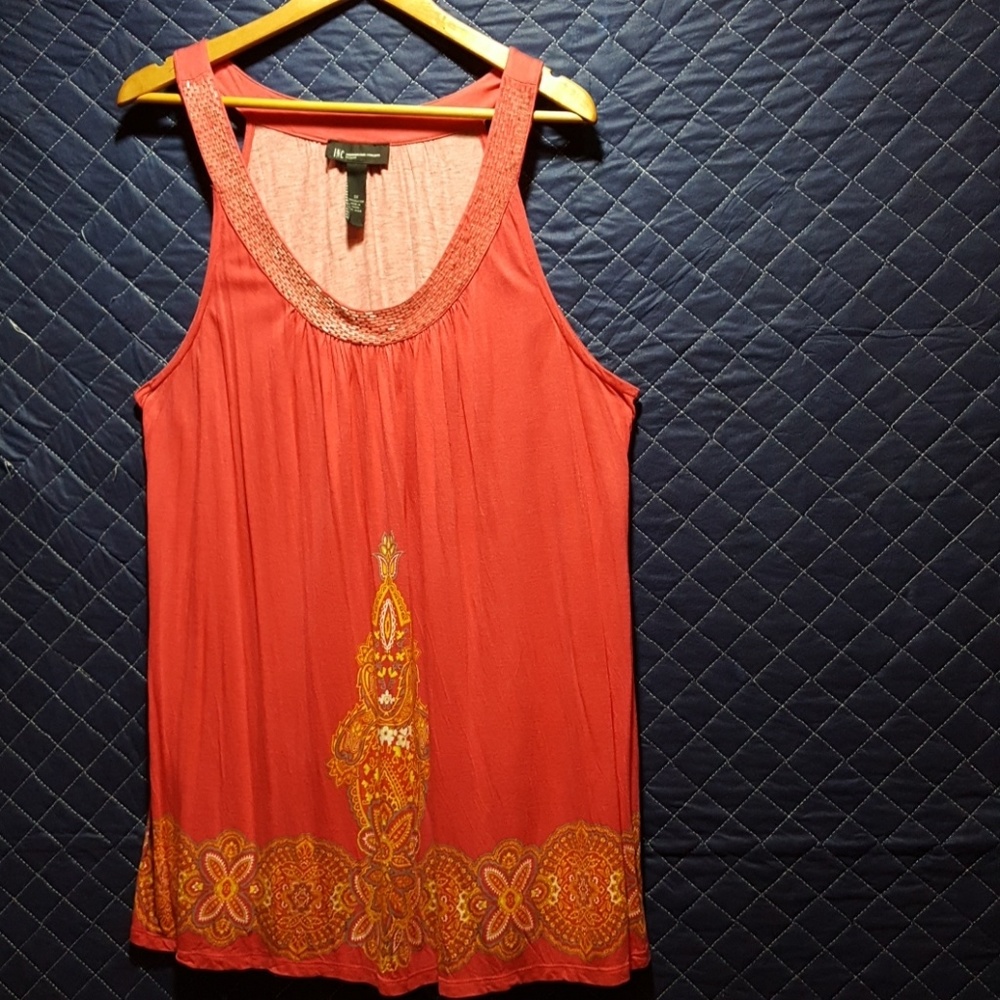 INC EMBELLISHED NECK  TOP